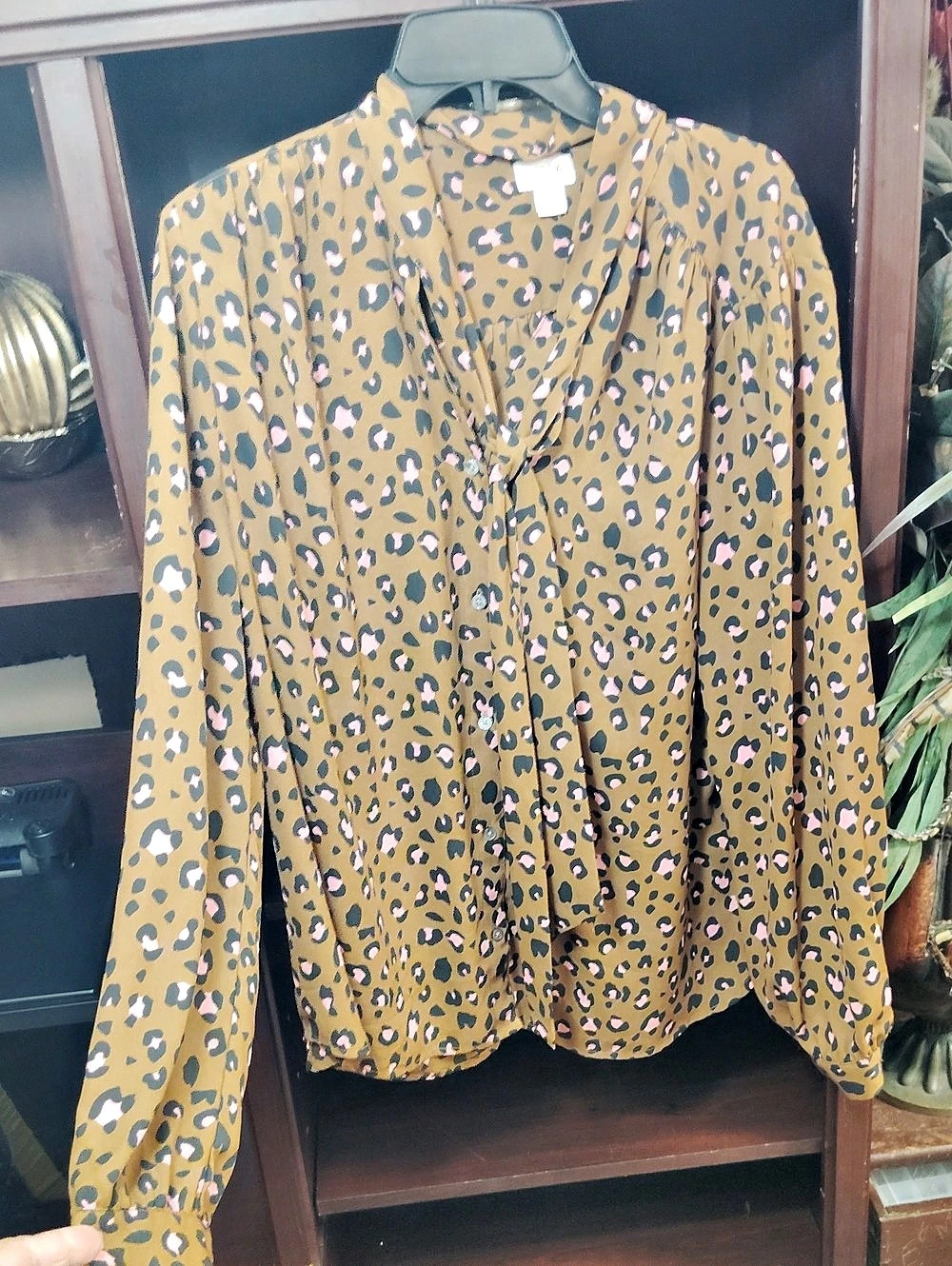 J.Crew Animal Print Blouse in Brown Size XL